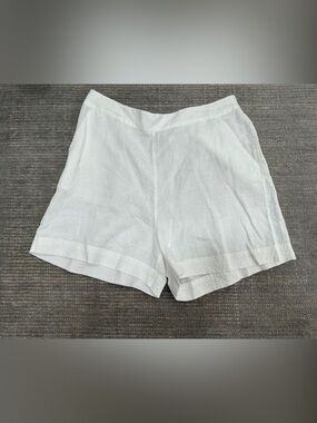 The White Company White Linen Blend Shorts
